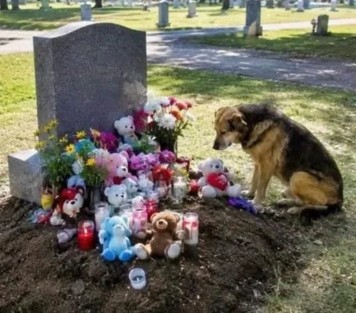 Un chien inconnu veillait chaque dimanche sur la tombe de son fils : ce qu’il avait dans la gueule a tout changé