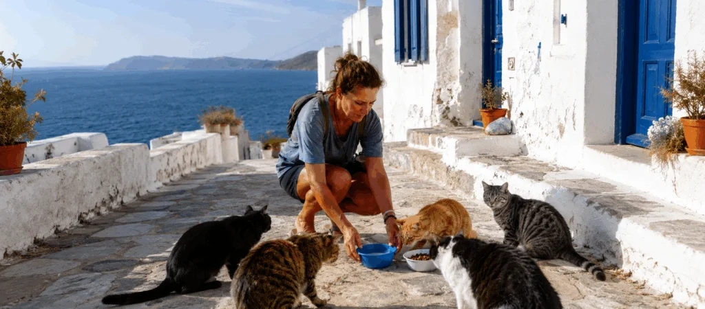 Des volontaires sont recherchés pour être logés gratuitement sur une île grecque en échange de 6 heures par jour consacrées aux chats errants