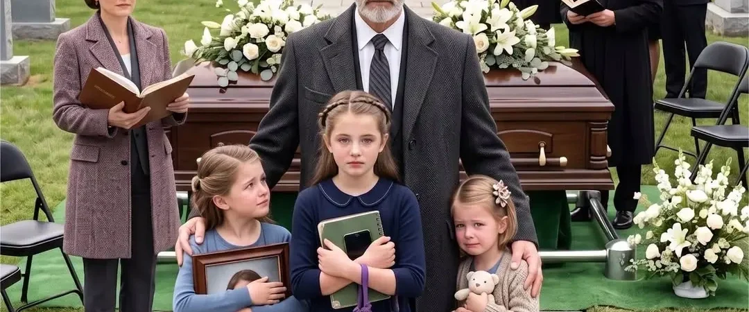 Il abandonne ses trois filles aux funérailles de leur mère : ce que la petite-fille sort d’un sac violet en pleine nuit fait tout basculer