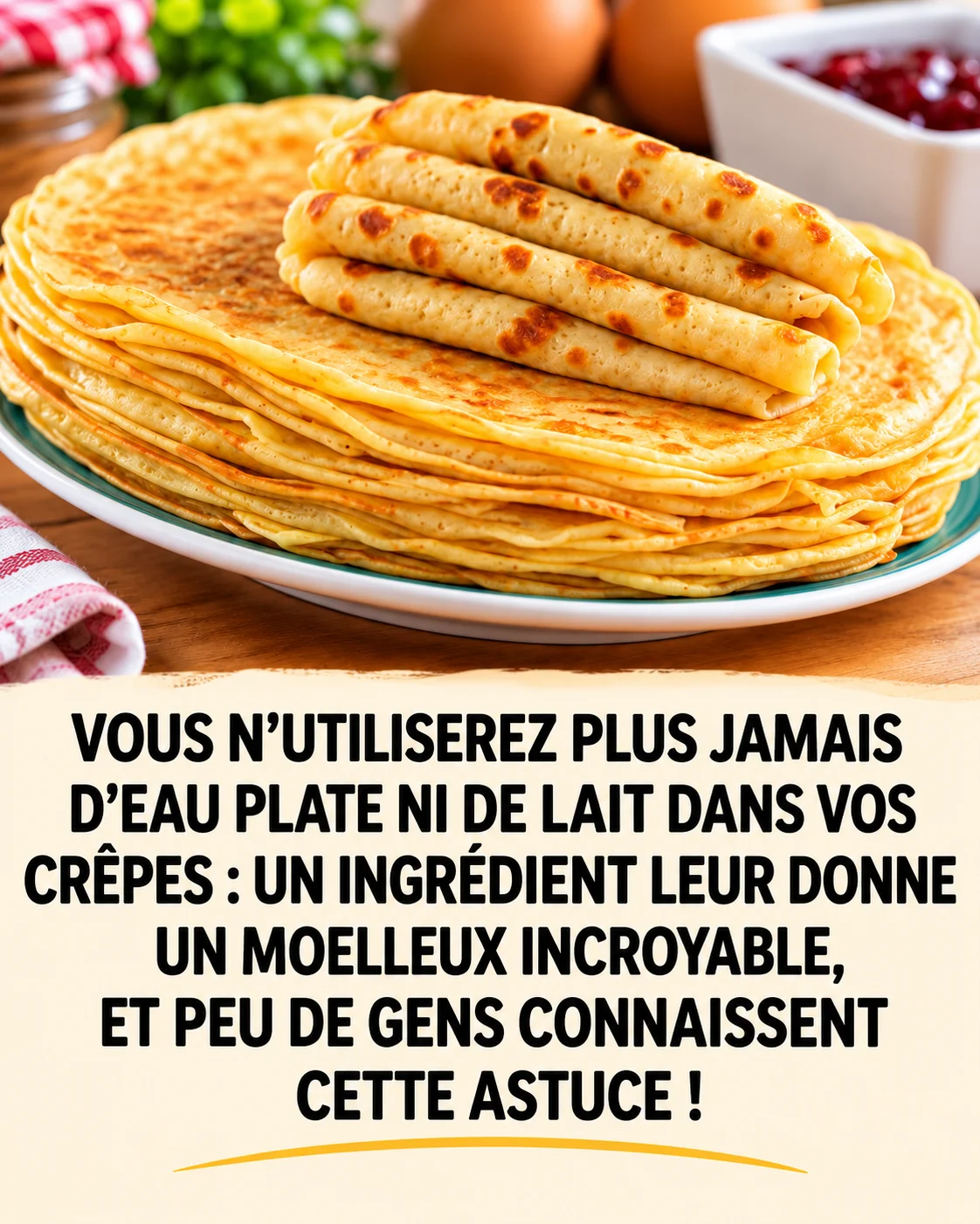 Crêpes dorées, astuce moelleuse gourmande