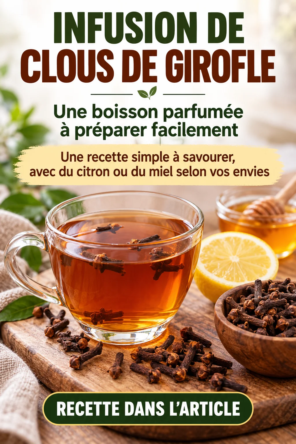 Infusion de clous de girofle au citron et miel