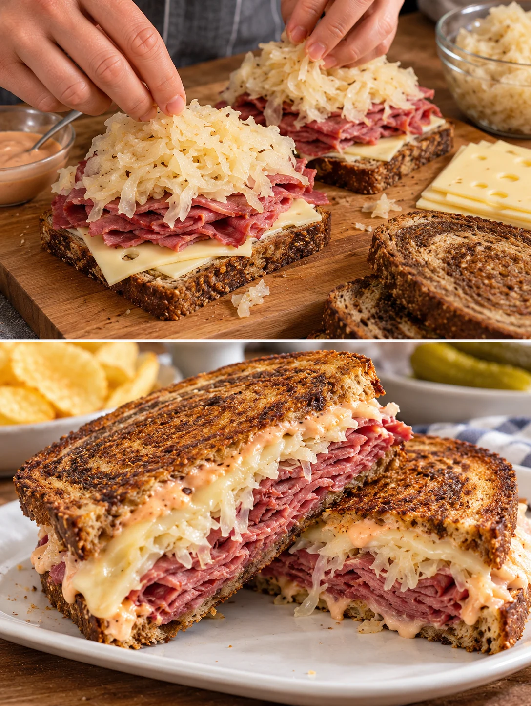 Montage gourmand de Reubens grillés