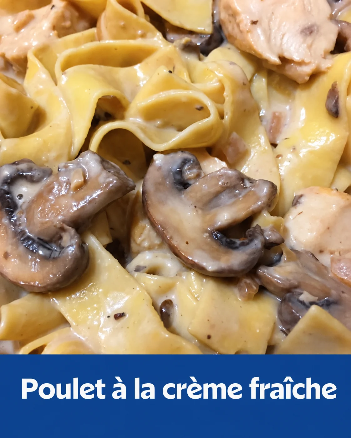 Pâtes crémeuses au poulet et champignons