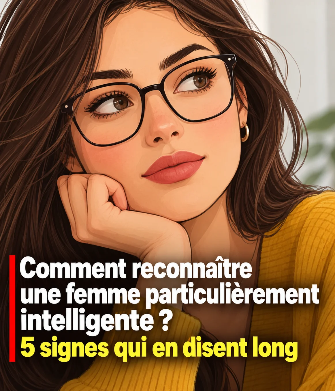 Portrait d’une femme brillante réfléchissant en douceur