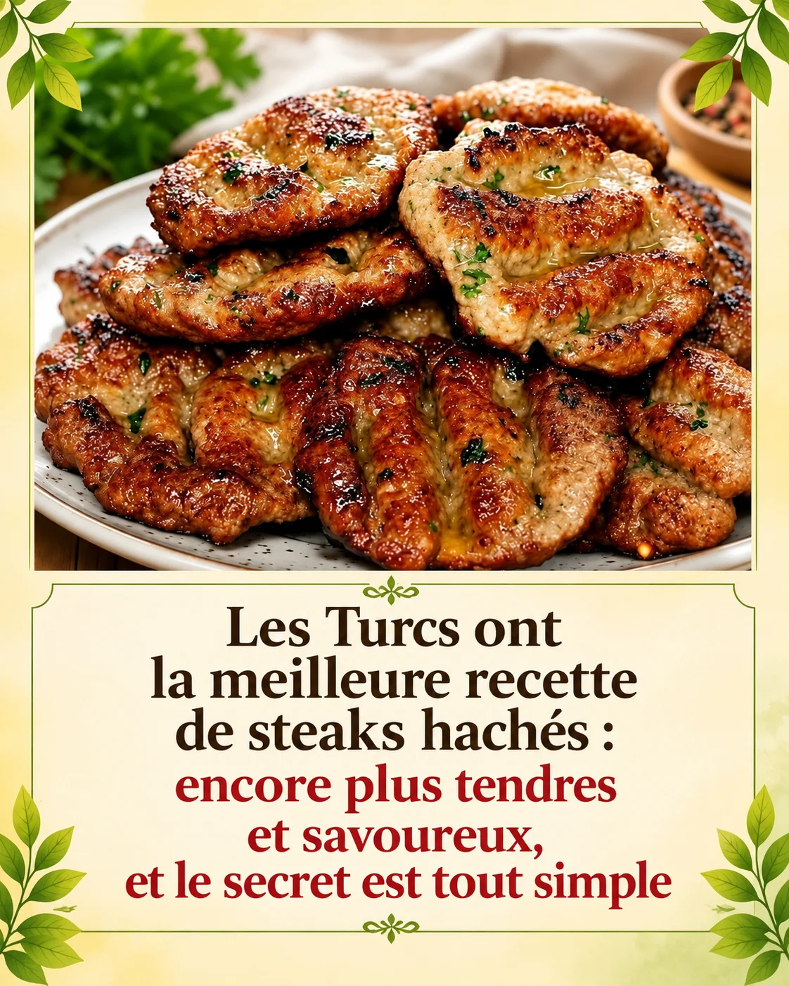 Steaks hachés turcs, tendres et savoureux