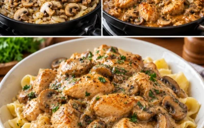 Stroganoff crémeux au poulet et champignons