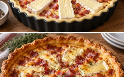 Tarte rustique au camembert et lardons