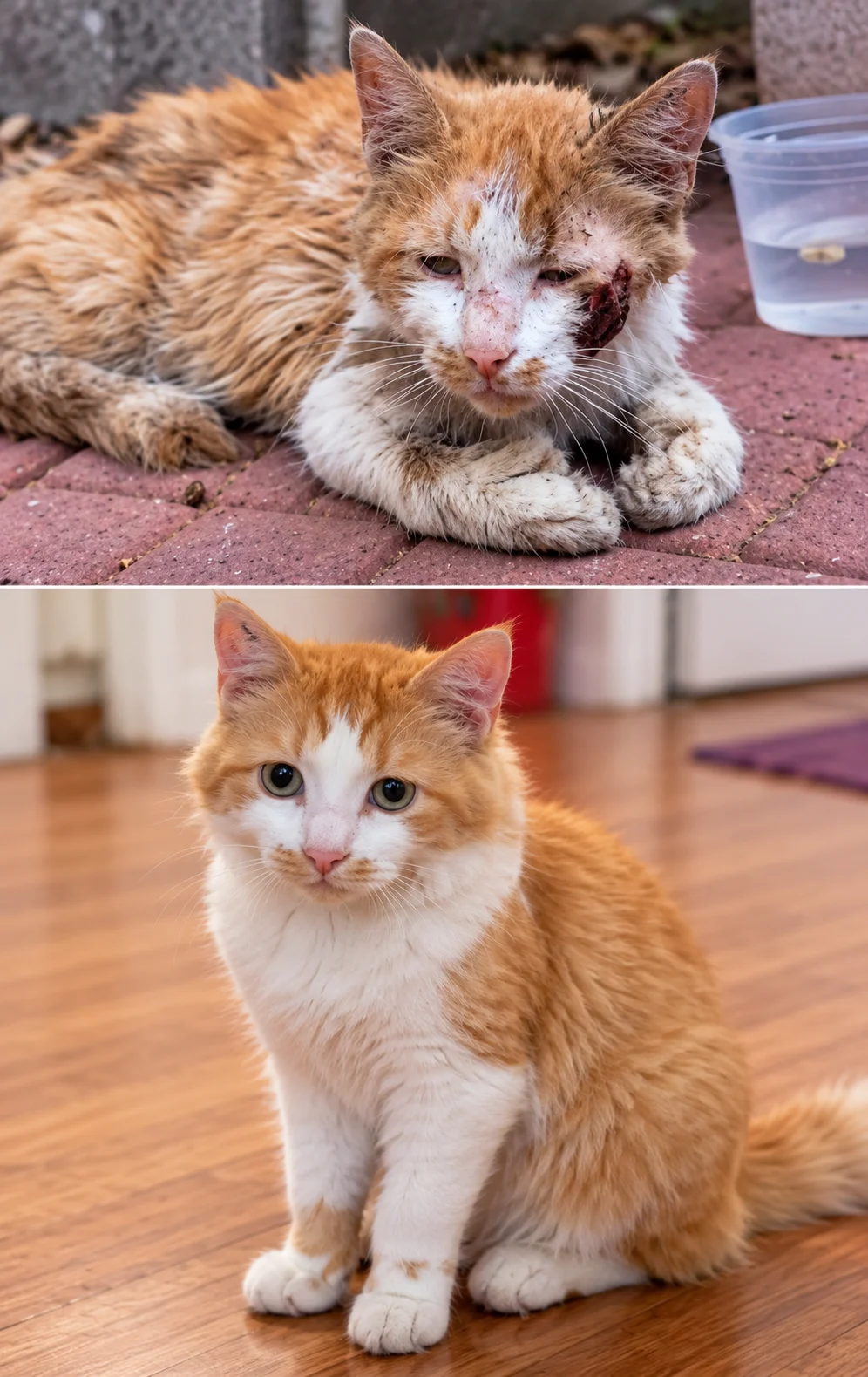 Transformation touchante d’un chat sauvé